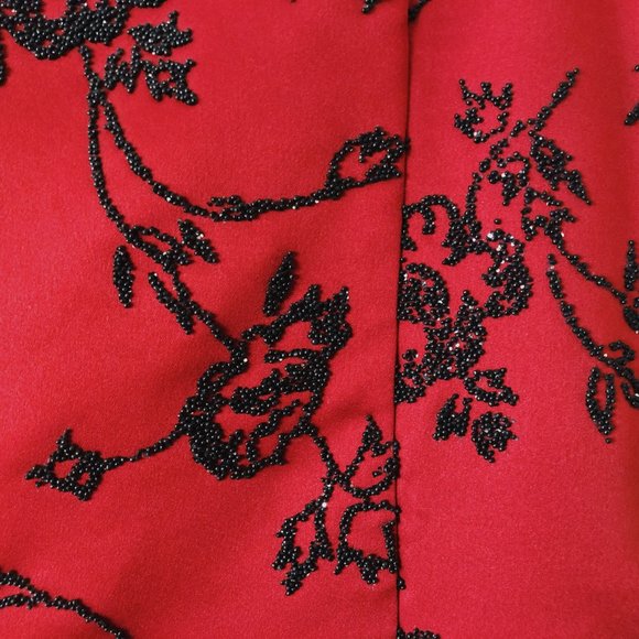 Red and black beaded y2k gown Jeffrey and Dara - Picture 2 of 8